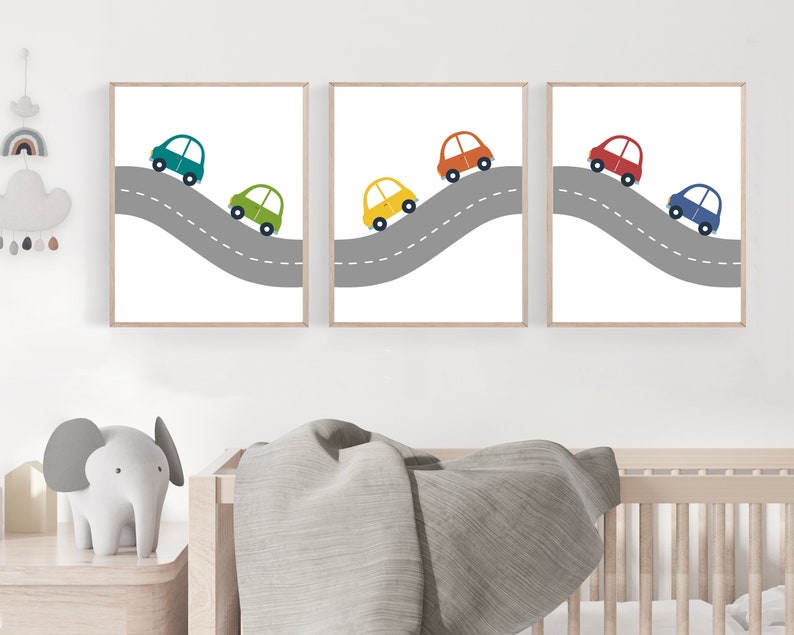 Car printable - Car wall art - Car art print - Boys room decor - Boy nursery art - Baby boy nursery art - Car nursery decor - DIGITAL FILE image 2
