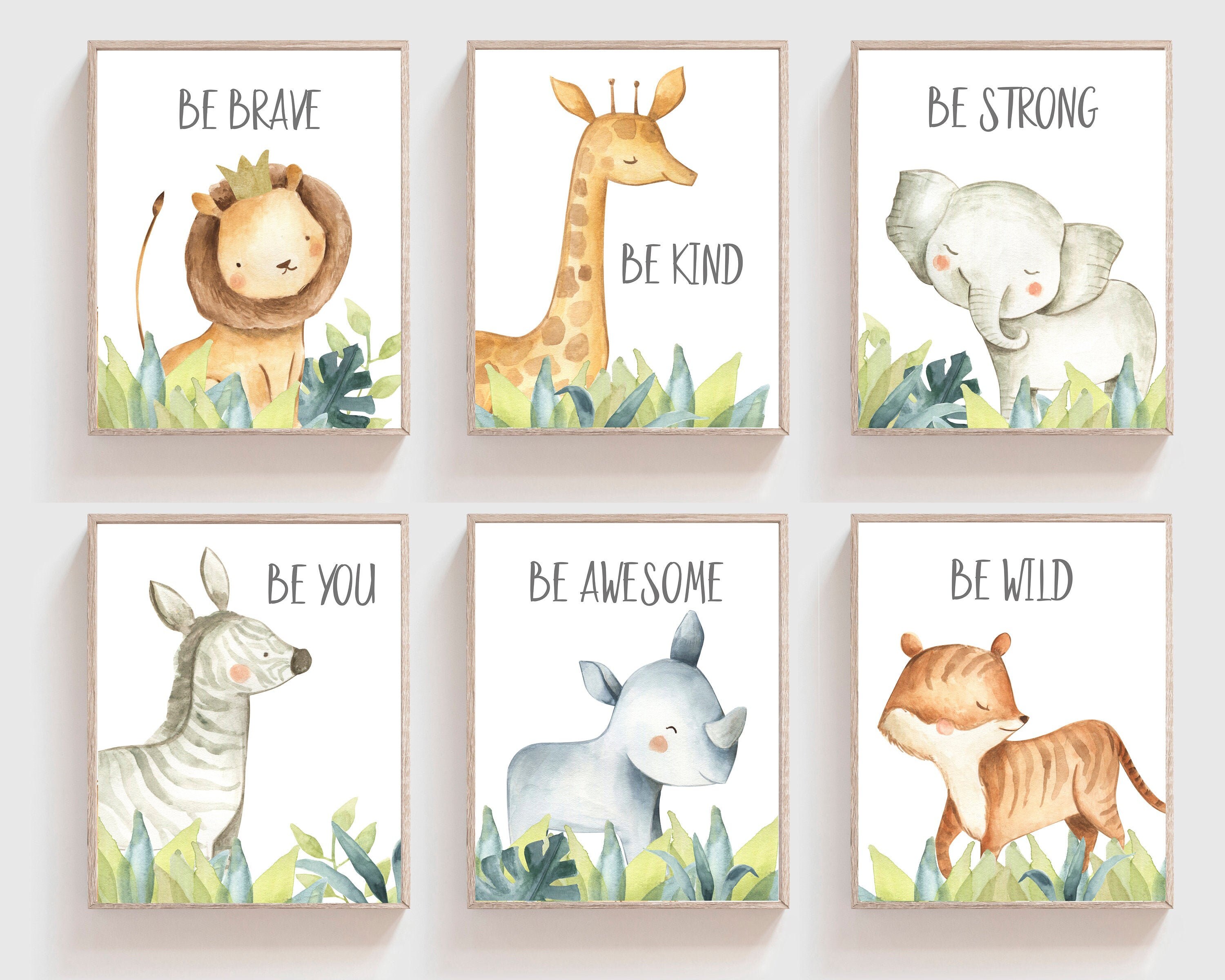 Wall Hangings DIGITAL DOWNLOAD Gender Neutral Wall Art Set of 3 Safari