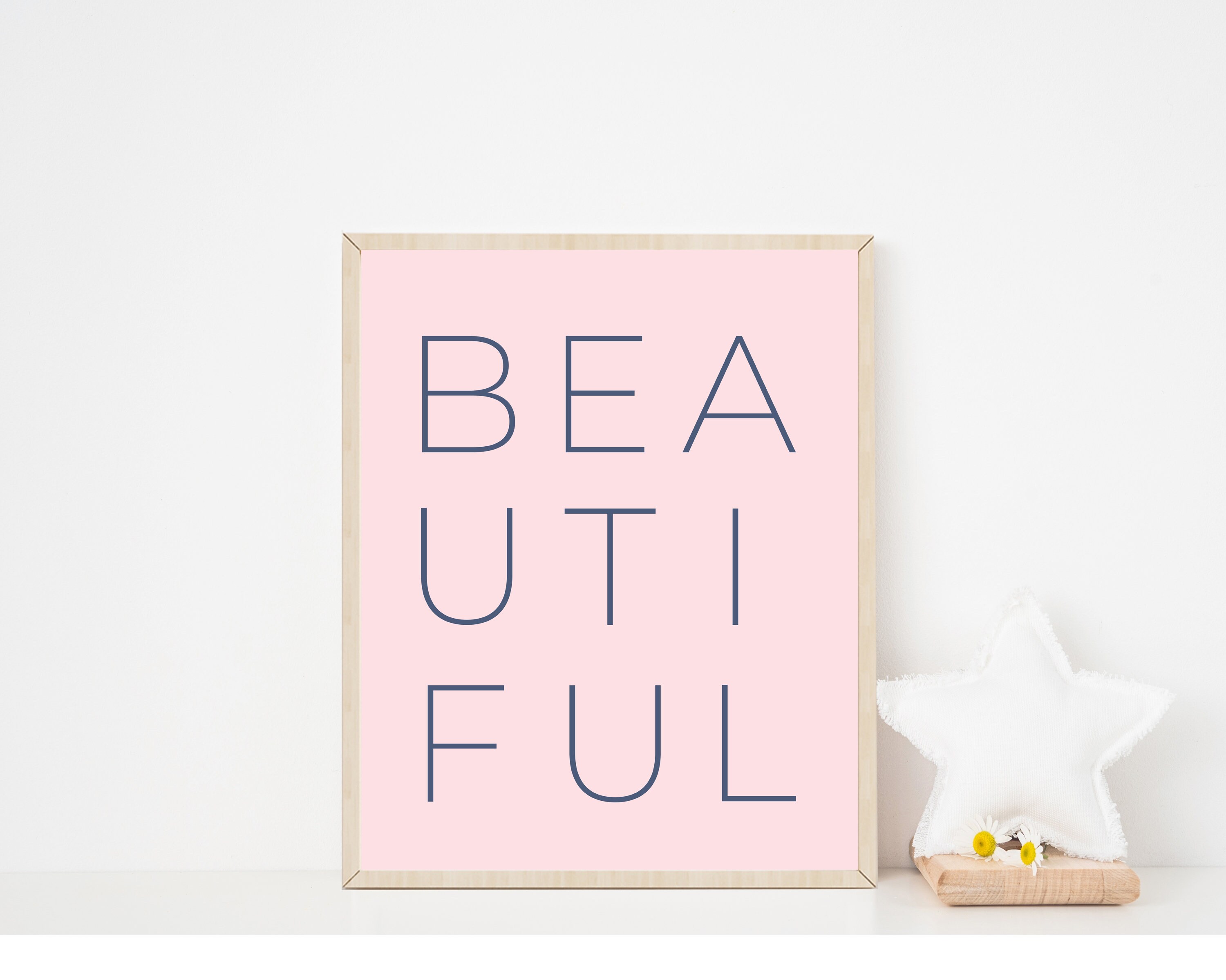 Beautiful Quote Print Typography wall art Beautiful Quote Etsy