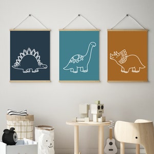 Dinosaur poster - Boys wall art - Dinosaur wall art - Boys room decor - Prints for boys room - Dinosaur print set - Toddler boy wall art image 8