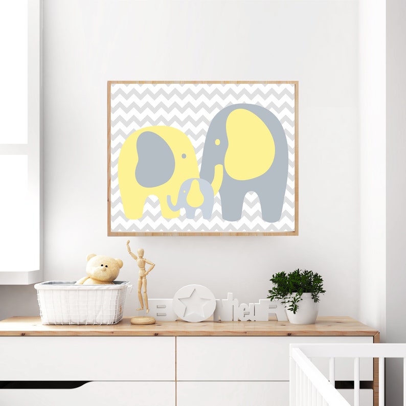Nursery Art Elephant Print Wall Prints Yellow And Gray - Yellow And Gray Nursery Wall Art Nursery Art Elephant Print Wall Prints Yellow And Gray - Yellow And Gray Nursery Wall Art
