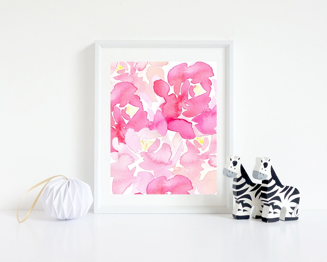 Watercolor Flowers - Pink Floral Wall Art - Mesmerising Burst of Pink ...