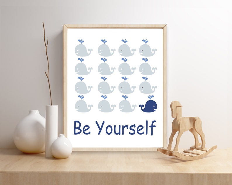 Baby Boy Nursery Whale Wall Art Print Motivational Whale | Etsy