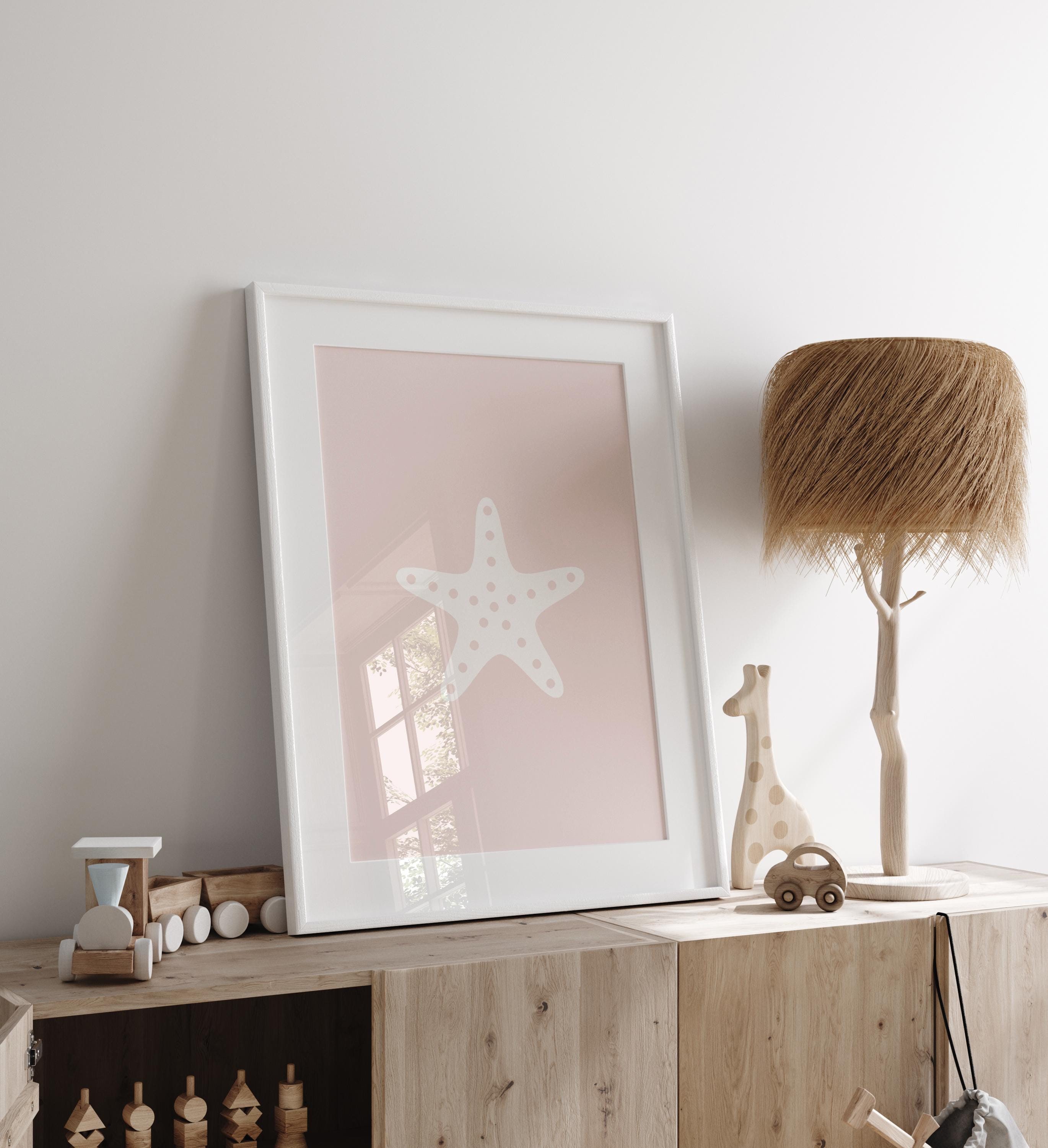 6-teilige Küsten-Leinwand Set – Aquarell Strandbilder In Rosa, 20x25 Cm & 30x40 Cm | Wanddekoration Für Wohnzimmer, Schlafzimmer