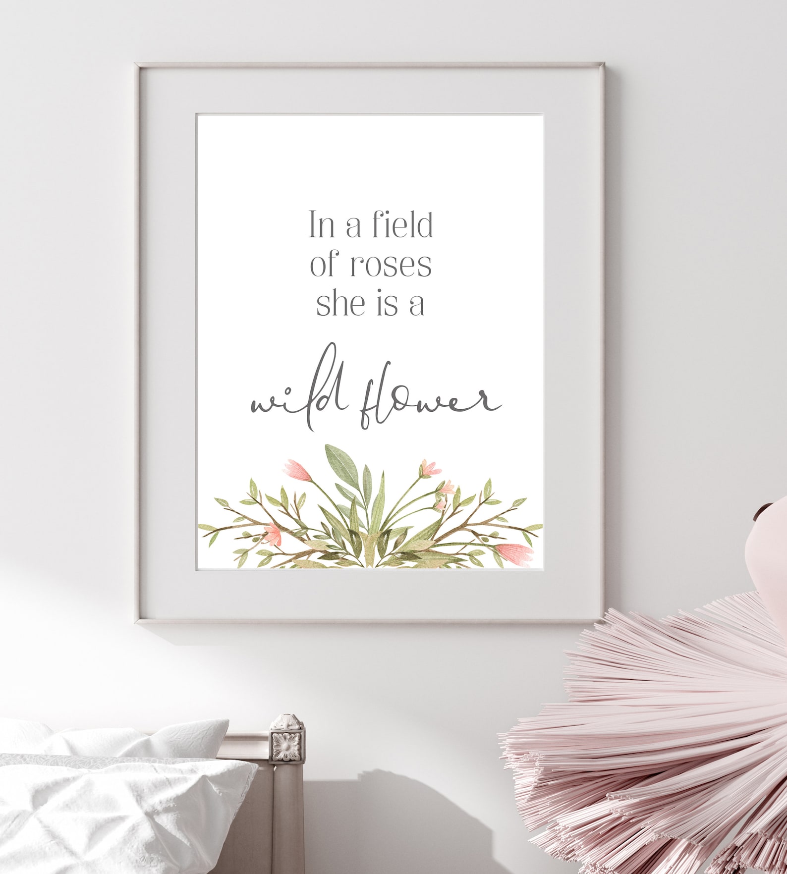 In a Field of Roses She is a Wildflower Print Girl Nursery - Etsy