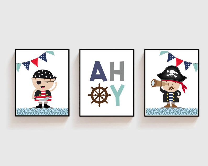 Pirate wall decor Pirate Nursery decor Boy wall art Pirate wall art Pirate bedroom decor Pirate art print Digital download image 5