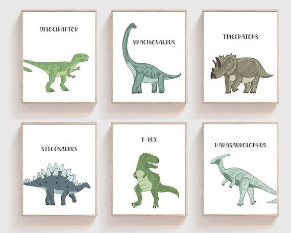 Dinosaur Art Prints Dinosaur Wall Art Boys Dinosaur Decor Dino