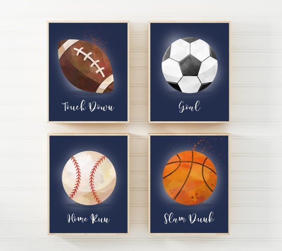 Sports Print Printable Sports Wall Art Boys Room Decor | Etsy