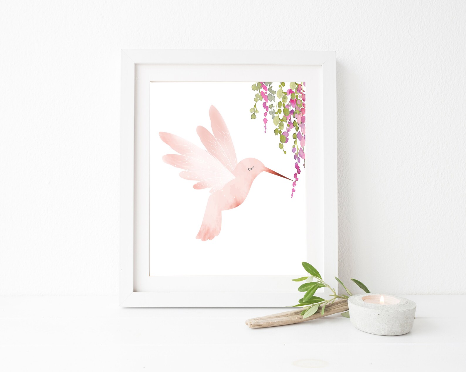 Watercolor Hummingbird Print Hummingbird Nursery Pink Etsy UK