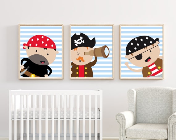Pirate Nursery Art Print Baby Boy Nursery Art Suits Blue Red Nursery Decor Baby Boy Nursery Wall Art Print And Bedroom Decor H921
