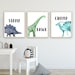 Dinosaur Nursery Wall Art - Set of 3 - Dinosaur Prints - Boys Bedroom ...