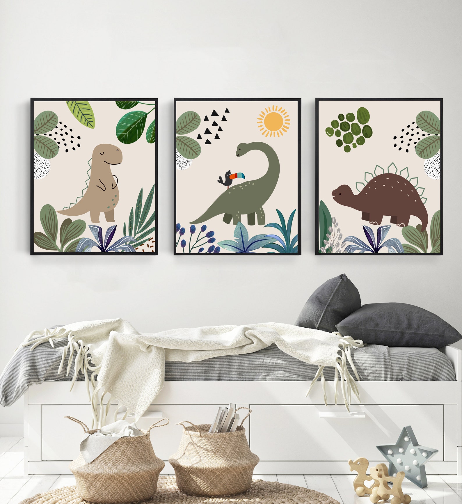 Dinosaur Nursery Prints, Dinosaur Decor, Boys Room Wall Art, Dinosaur ...