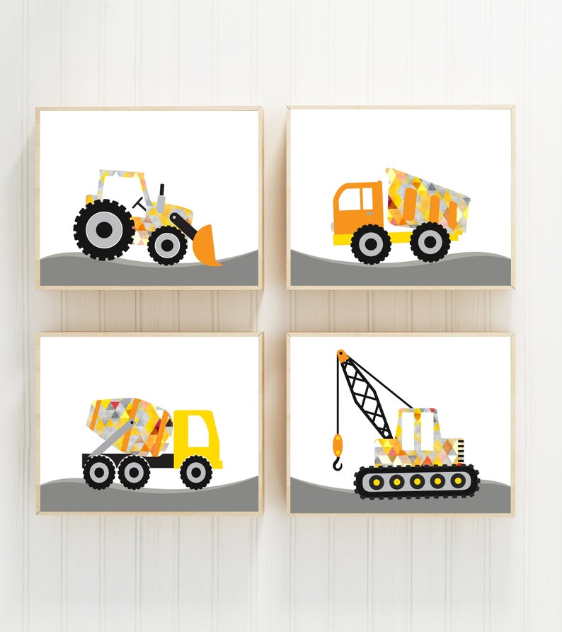 Truck Art Print Construction Truck Wall Decor Prints for Etsy
