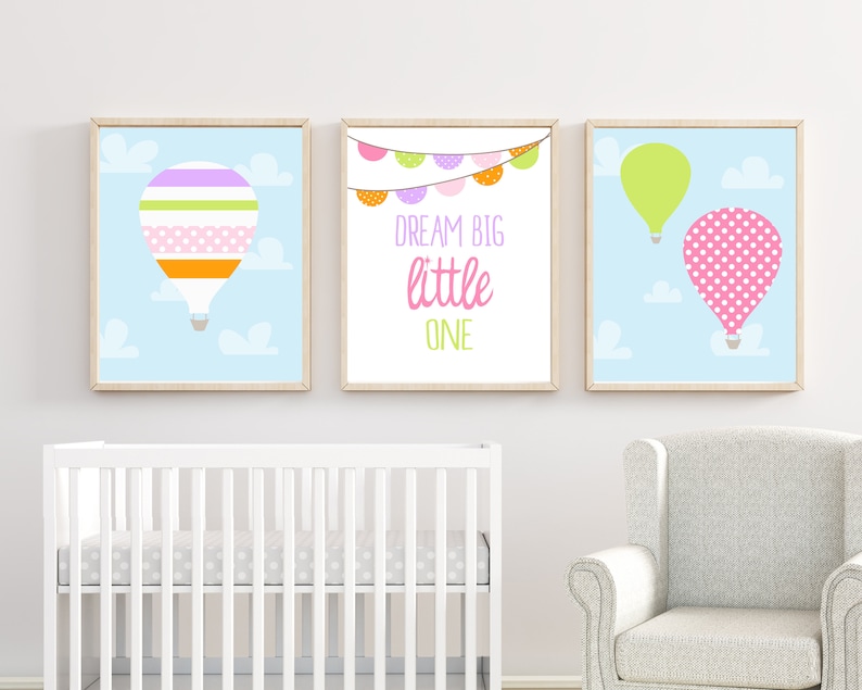 Dream Big Little One Quote Baby Girl Pink Nursery Bedroom Wall Sticker Decor