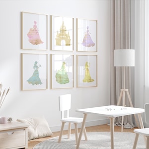 Princess nursery decor - Pastel nursery decor - Princess wall art - Princess bedroom decor -princess playroom decor - princess gift image 7