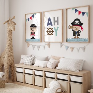 Pirate wall decor Pirate Nursery decor Boy wall art Pirate wall art Pirate bedroom decor Pirate art print Digital download image 2