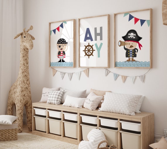 Pirate Wall Decor Pirate Nursery Decor Boy Wall Art Pirate Wall