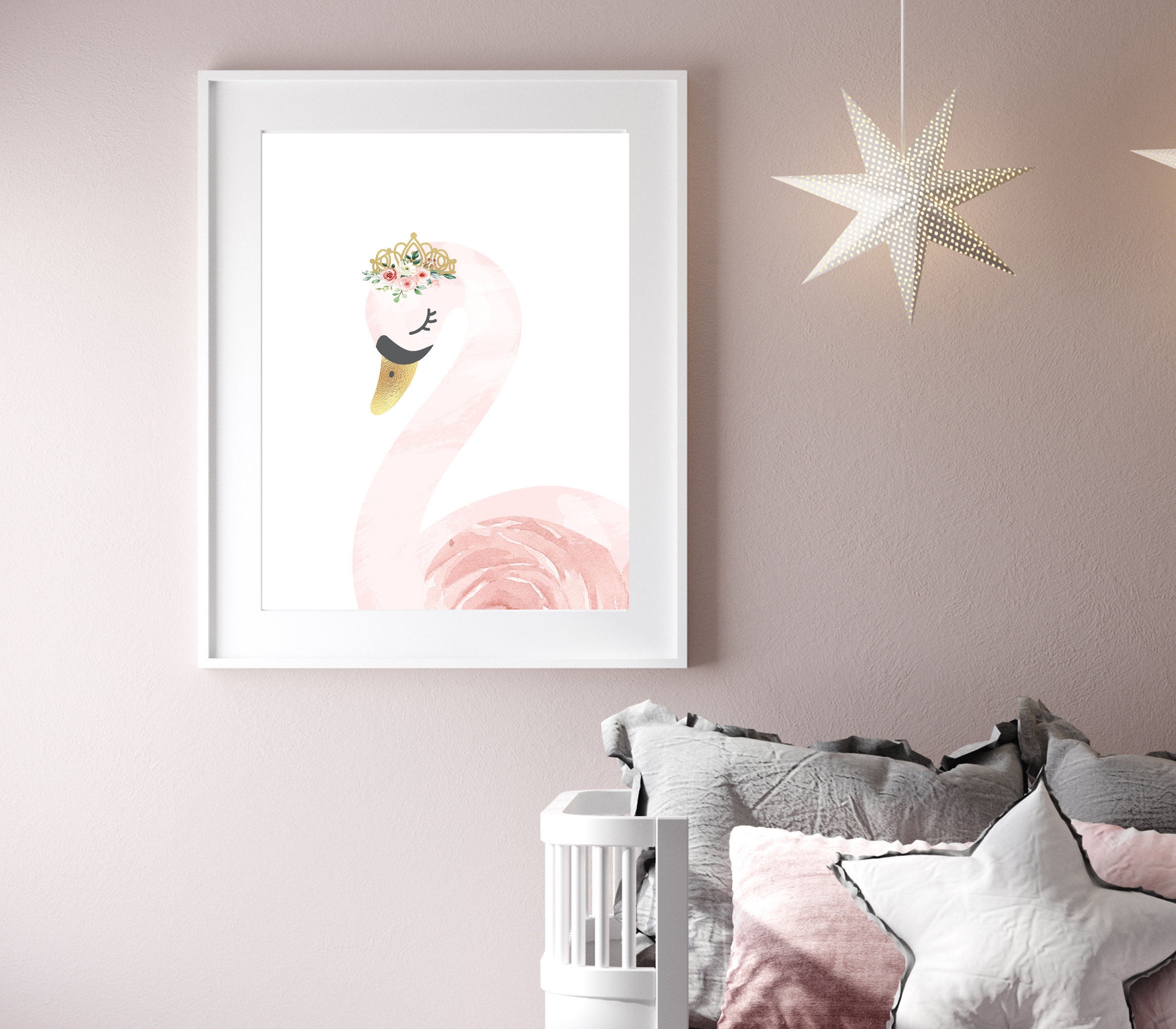 Swan Prints for Nursery - Swan Princess Wall Art - Swan Nursery Decor ...