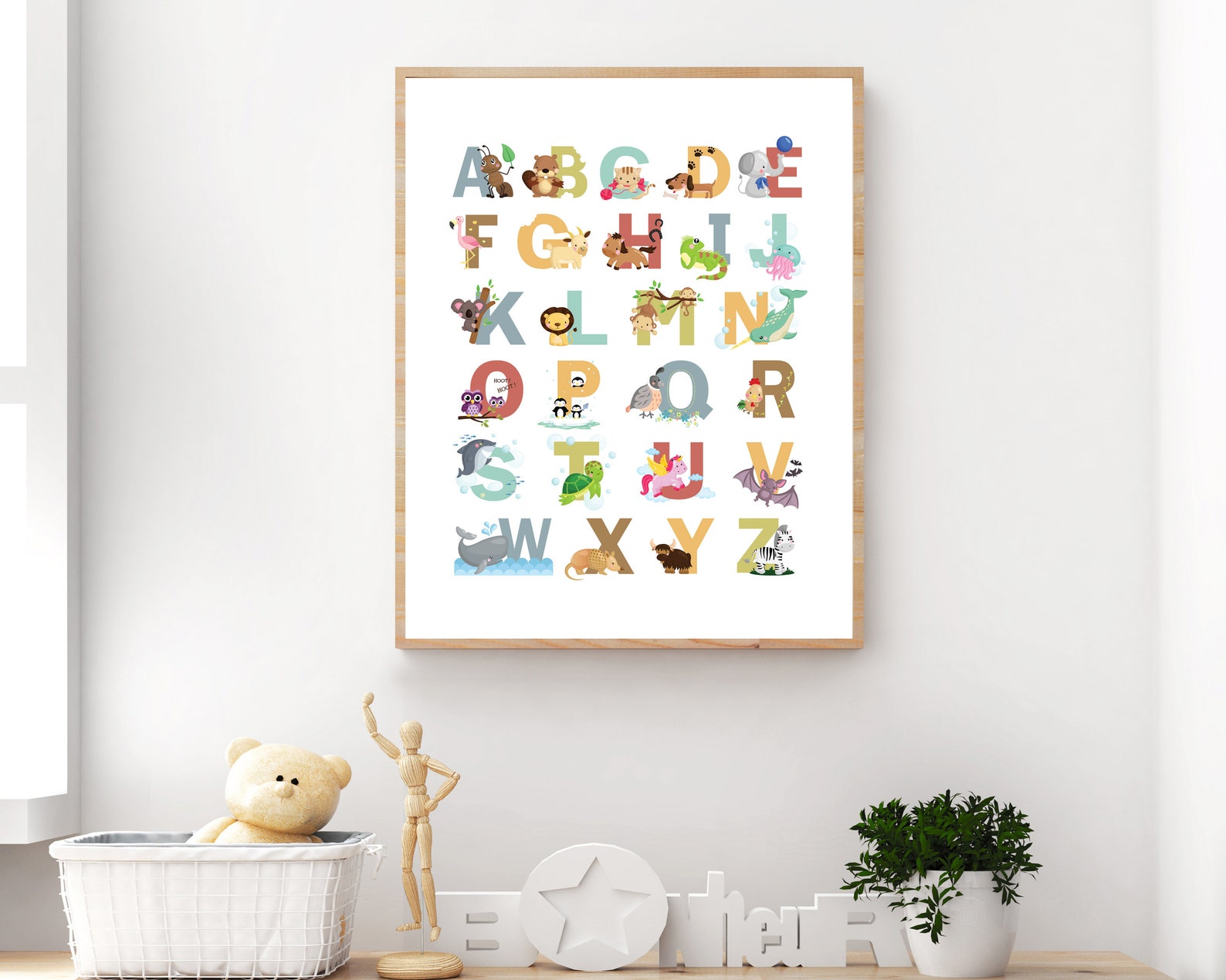 ABC Print - Alphabet Poster - Alphabet Wall Art - Playroom Wall Art ...
