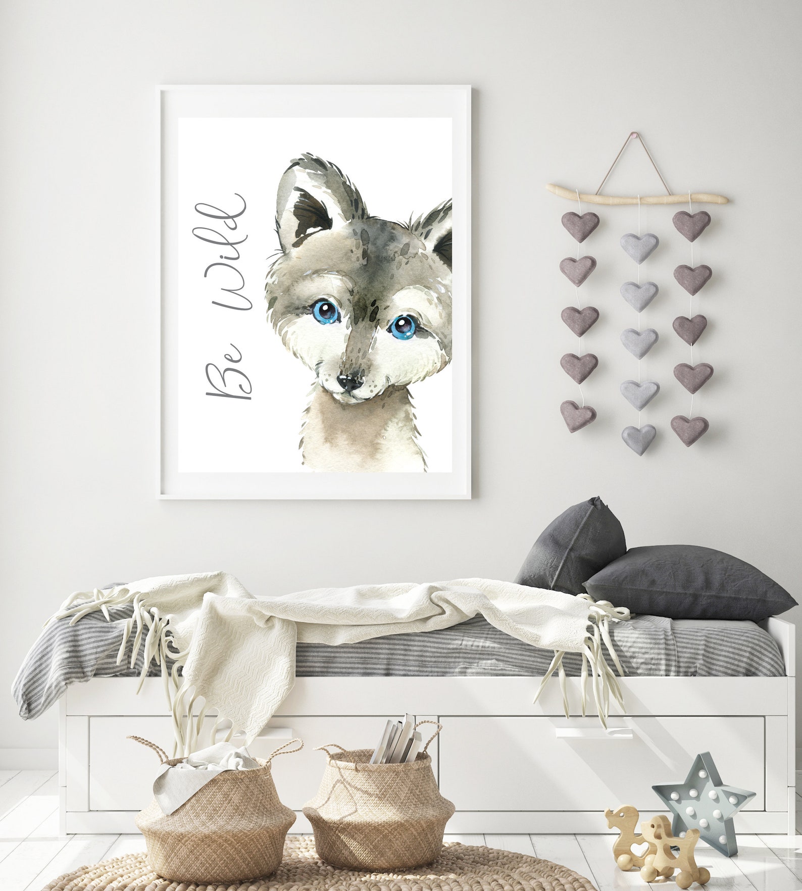 Baby Wolf Print Wolf Nursery Art Baby Boy Nursery Decor Baby Wolf