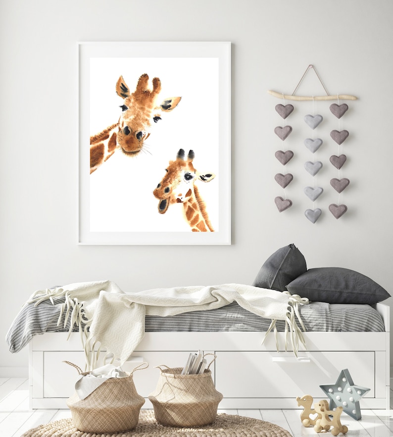 Giraffe wall art Nursery safari wall art- Baby Giraffe printable Giraffe nursery decor H1967 Giraffe print Giraffe nursery print