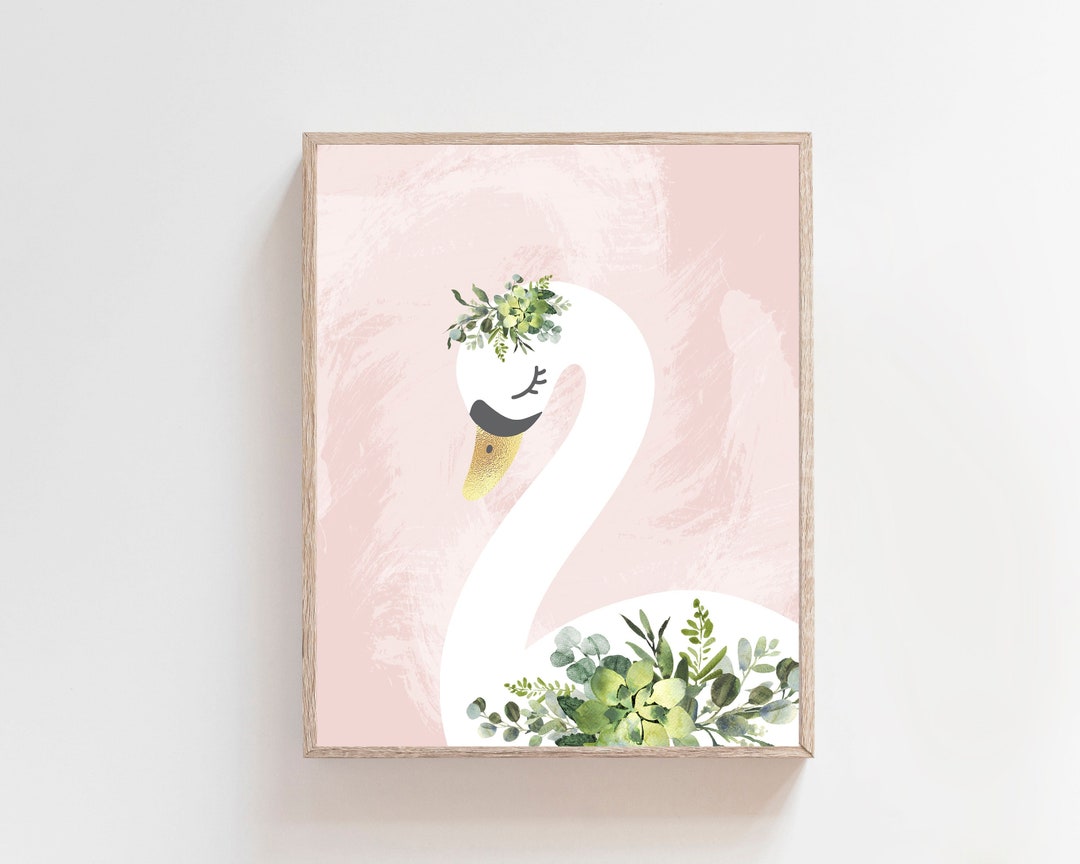 Swan Decor Nursery - Downloadable Prints - Girls Room Prints - Swan ...