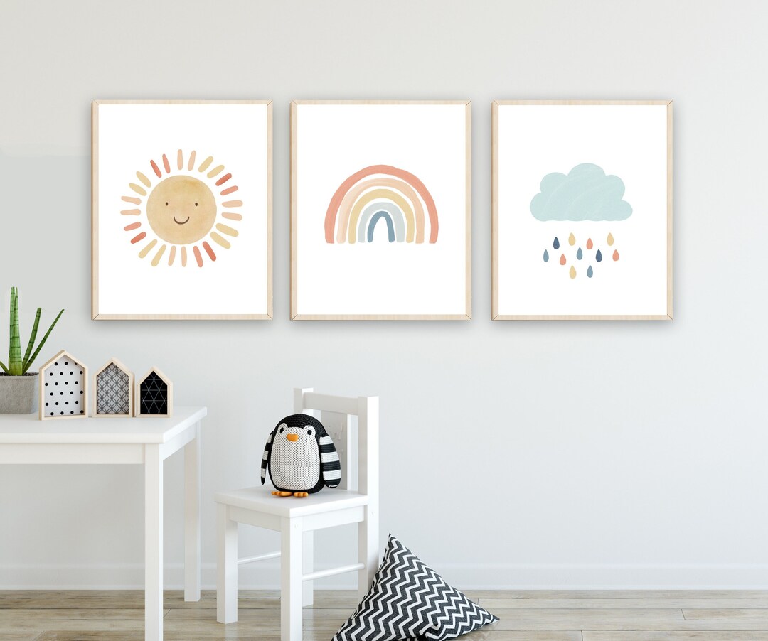 Rainbow Nursery Decor - Rainbow Wall Art - Rainbow Prints - Neutral ...