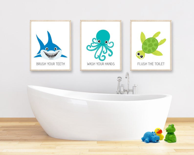 Kids Bathroom Wall Art Bathroom Prints Kids Kids Bathroom | Etsy