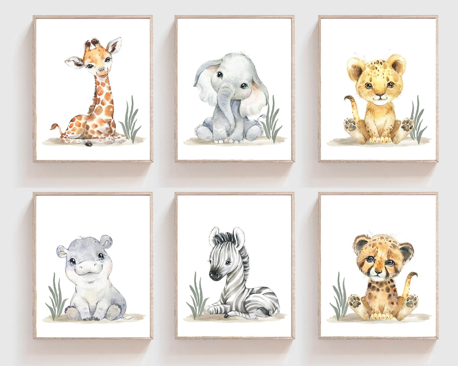 Safari Animal Prints - Safari Nursery Decor - Safari Baby Animal Prints ...