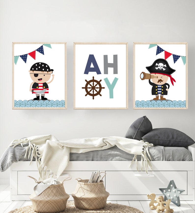 Pirate wall decor Pirate Nursery decor Boy wall art Pirate wall art Pirate bedroom decor Pirate art print Digital download image 4