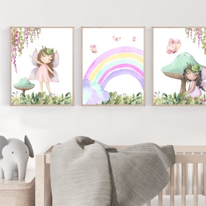 Fairy Nursery Decor - Fairy Art Print Set - Enchanted Wall Art - Girls ...