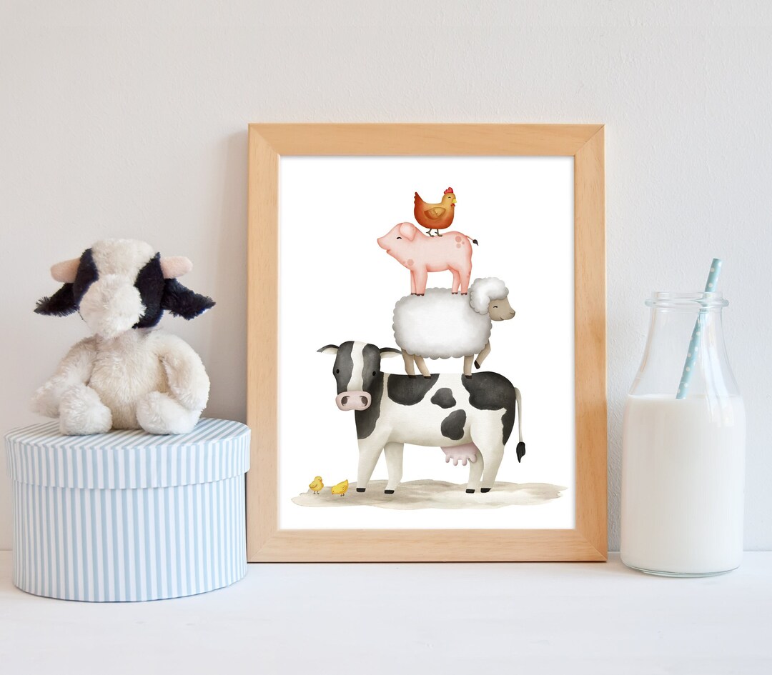 Farm Animals Kids Room Printable Wall Art, Playroom Farm Decor, Farm ...
