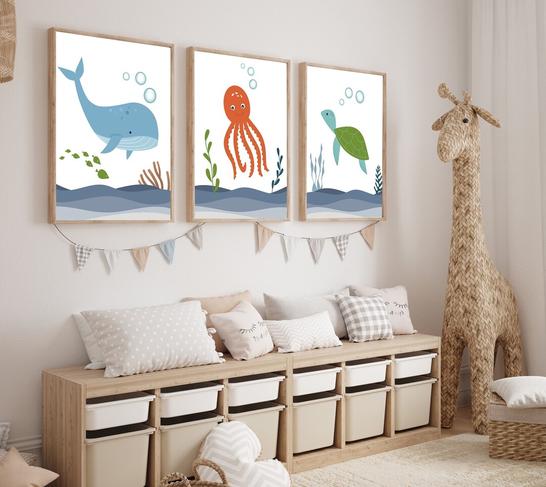 Ocean Nursery Decor - Nursery Wall Art - Nursery Prints - Sea Animals ...