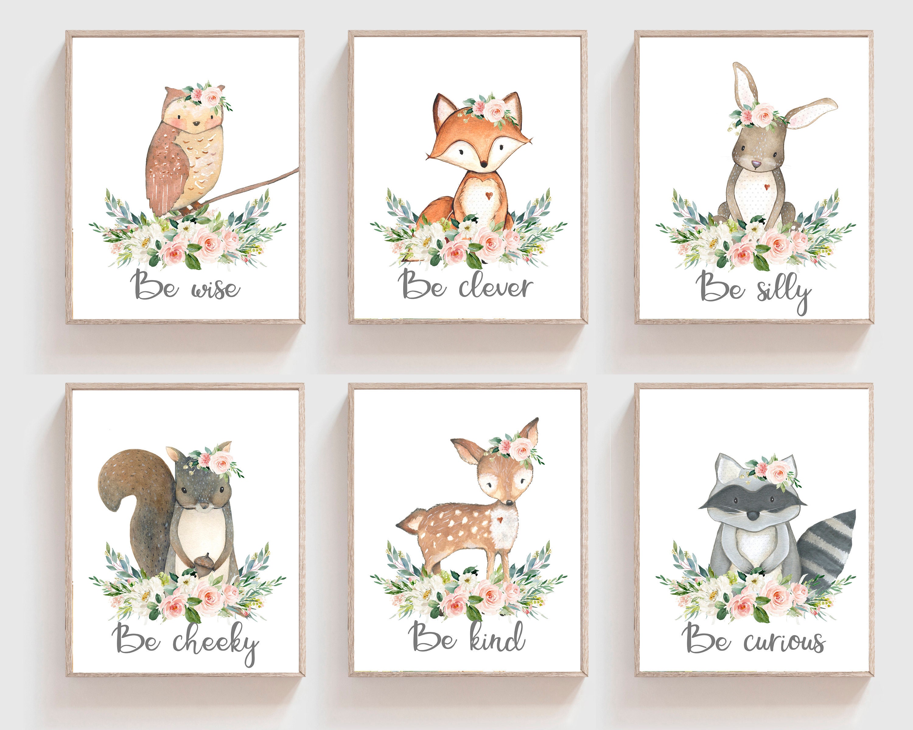 Woodland Nursery Prints - Baby Girl Nursery Decor - Woodland Nursery ...