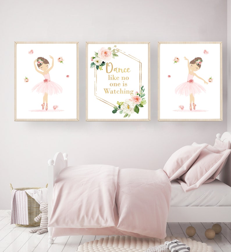 Set of 3 Prints Ballerina Wall Art Ballerina Nursery Art Etsy UK