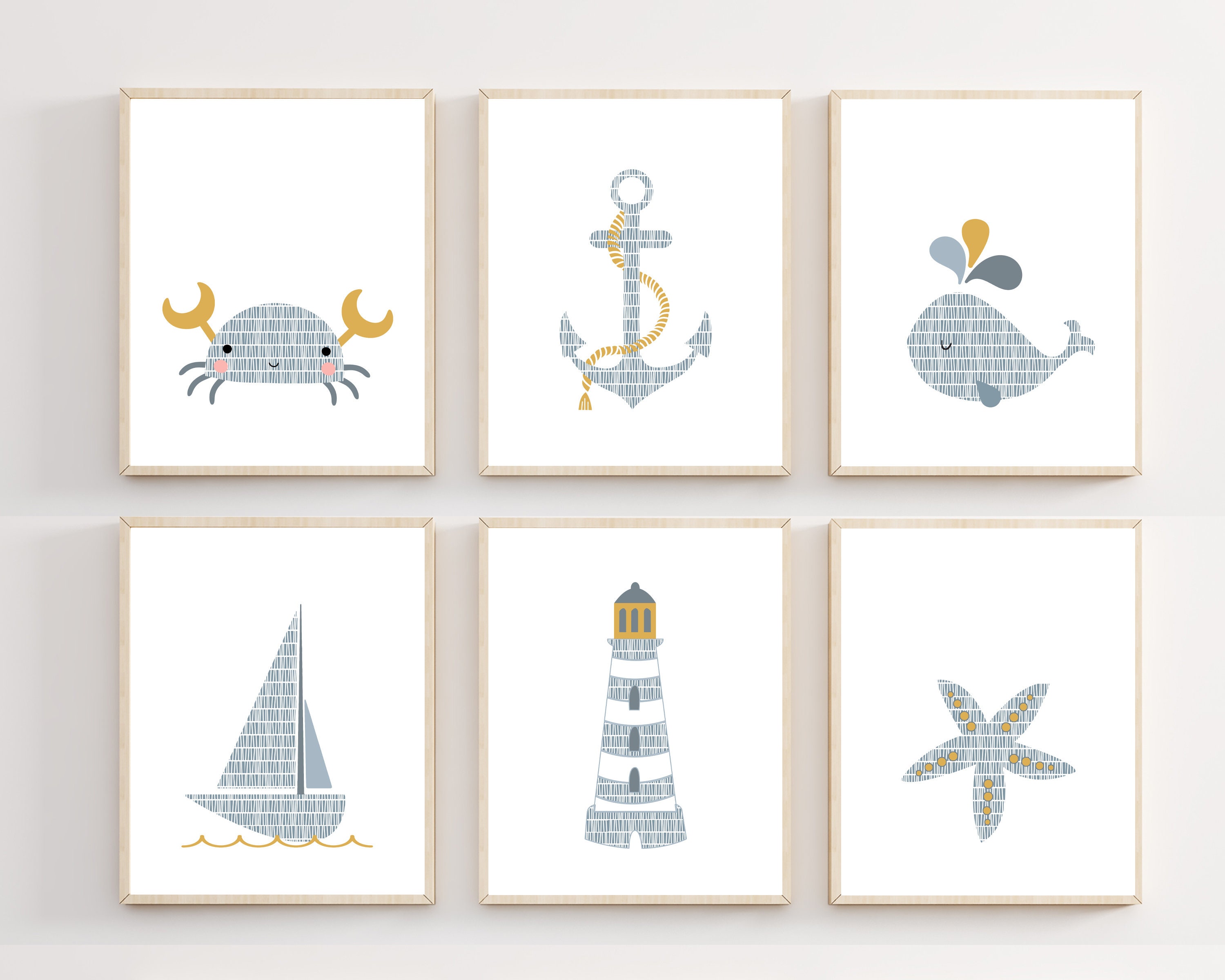 Printable Nursery Wall Art-Boy Ocean-3 piece set — Impromptu