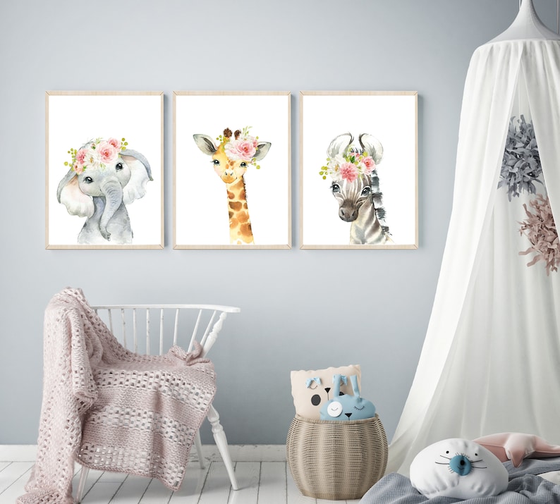 Nursery Wall Art Nursery Decor Baby Girl Nursery Prints Etsy