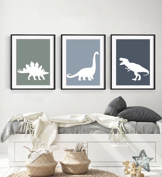 Toddler wall art - Dinosaur art print - Printable dinosaur art - Dino poster - Gift for Toddler boy - Set of 3 prints - Dinosaur poster