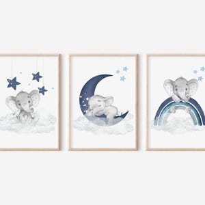 Boy Nursery Decor, Baby Elephant Nursery Wall Art, Nursery Wall Prints ...