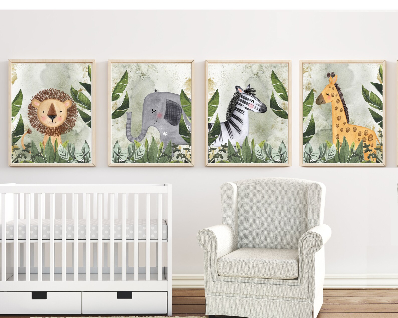 Baby Safari Animal Nursery - Animal Wall Art - Safari Nursery Decor ...