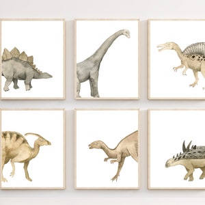 Dinosaur art printables, dinosaur wall decor, dinosaur nursery art, baby boy decor, Baby shower gift, Dinosaur picture prints, H1528