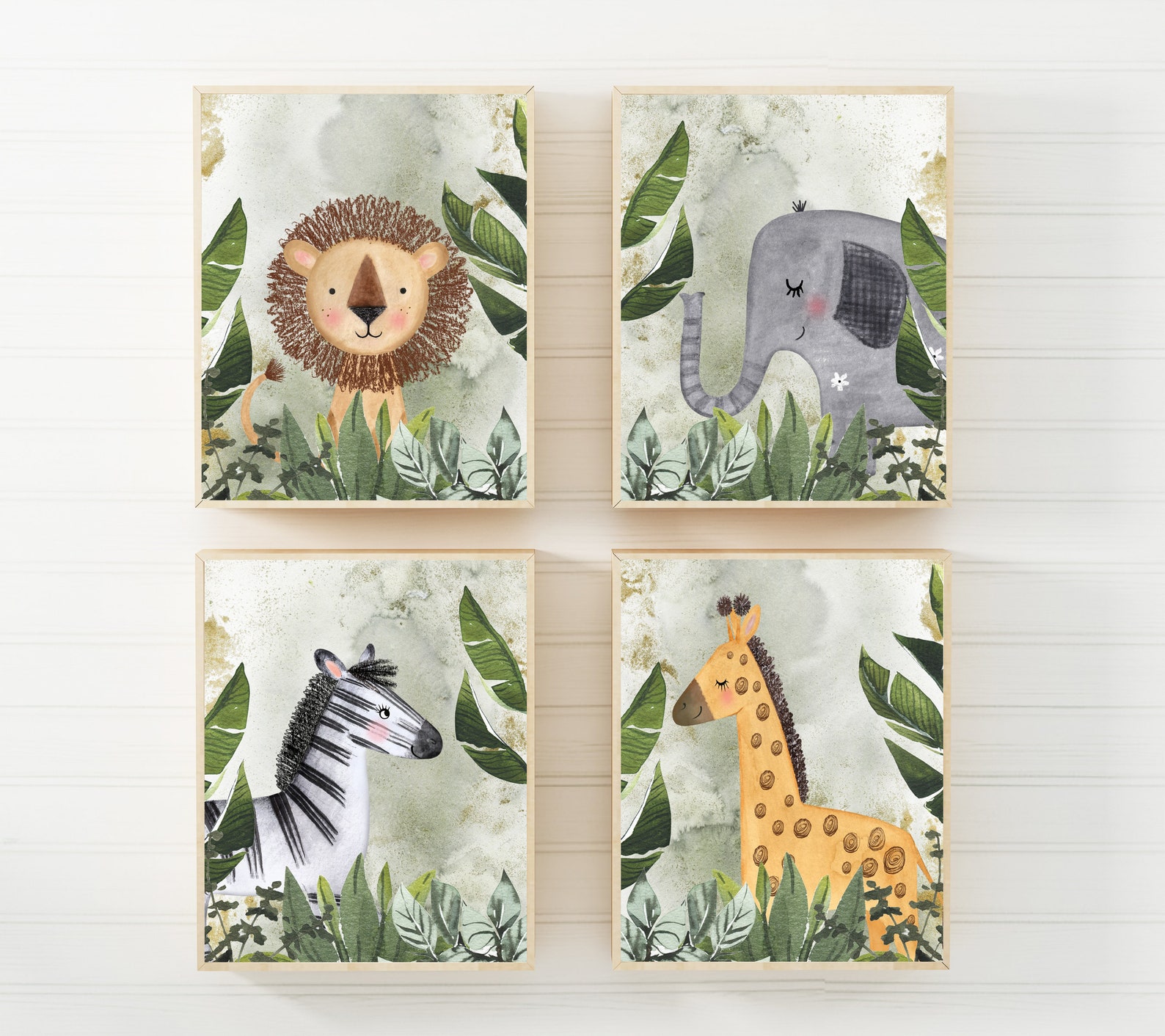 Baby Safari Animal Nursery - Animal Wall Art - Safari Nursery Decor ...