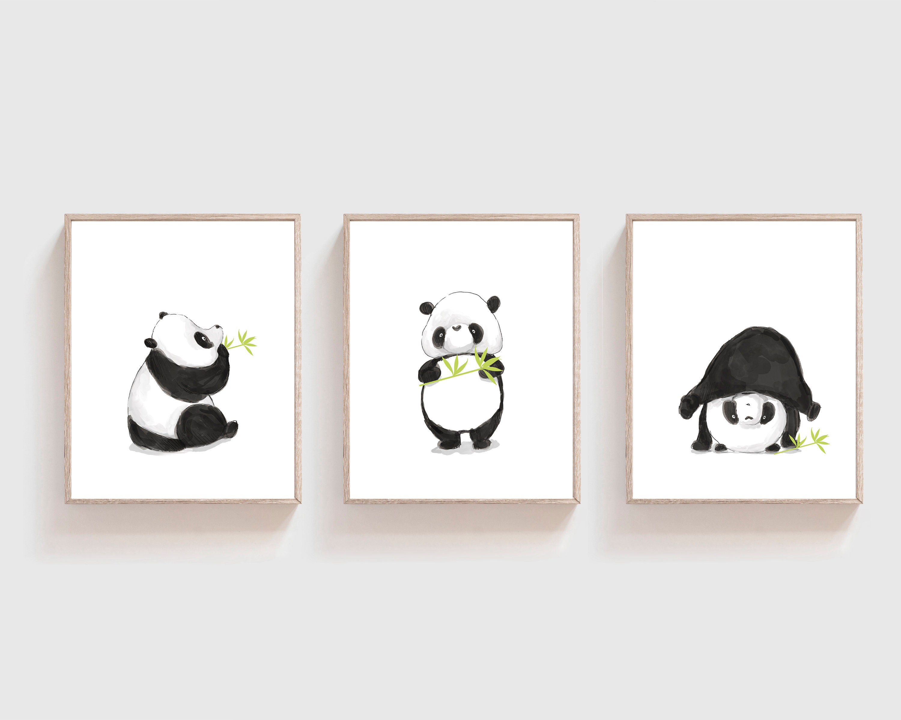Panda Print - Black and White Wall Art - Panda Printable - Minimalist ...