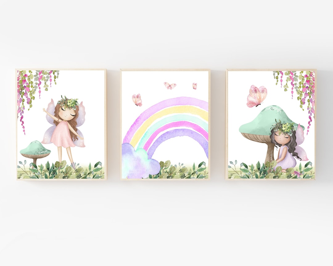 Fairy Nursery Decor - Fairy Art Print Set - Enchanted Wall Art - Girls ...