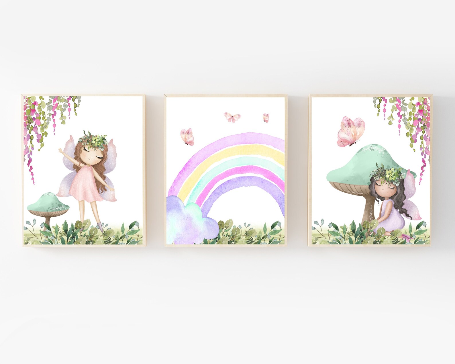 Fairy Nursery Decor - Fairy Art Print Set - Enchanted Wall Art - Girls ...