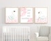 Swan Wall Art Print Set, Baby Girl Nursery Decor, Suits Pink and White Nursery, Girls Bedroom Wall Art, Set of 3 prints, Unframed - H576 