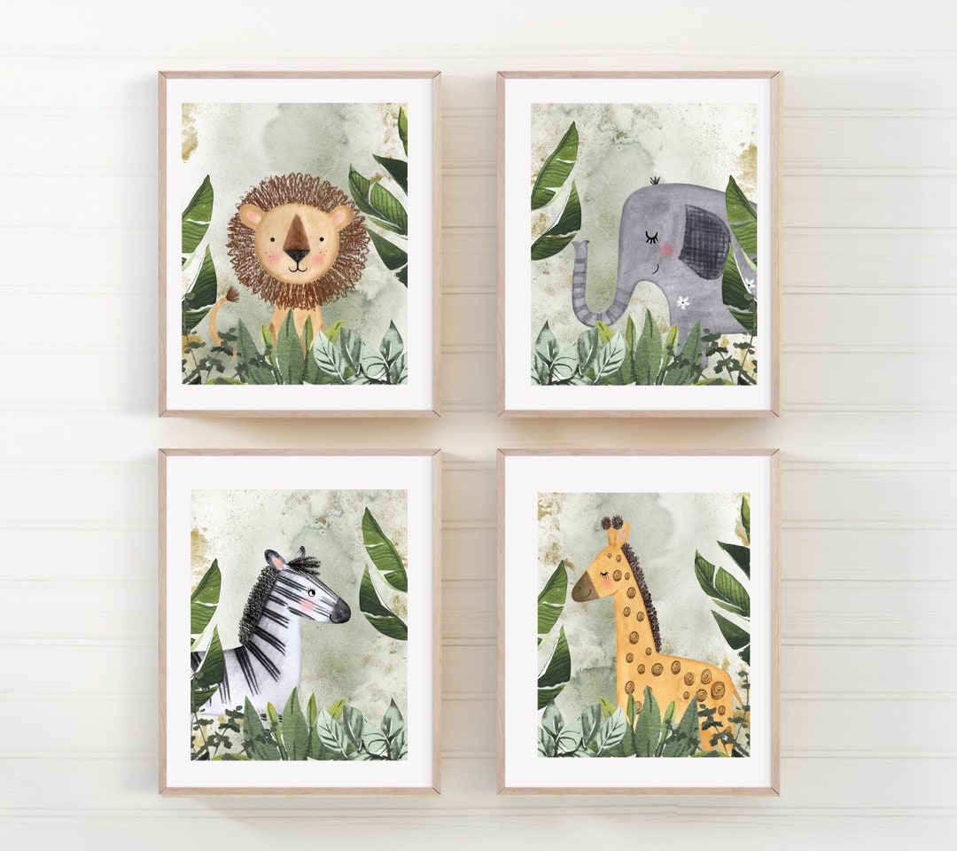 Baby Safari Animal Nursery - Animal Wall Art - Safari Nursery Decor ...