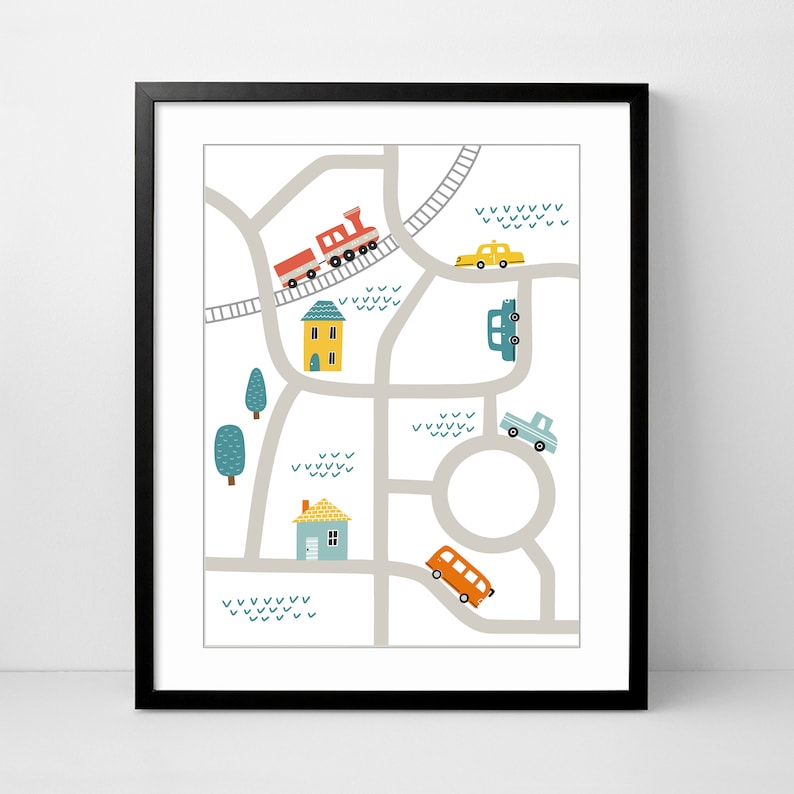 Cars print Boys nursery decor Cars and truck print Etsy