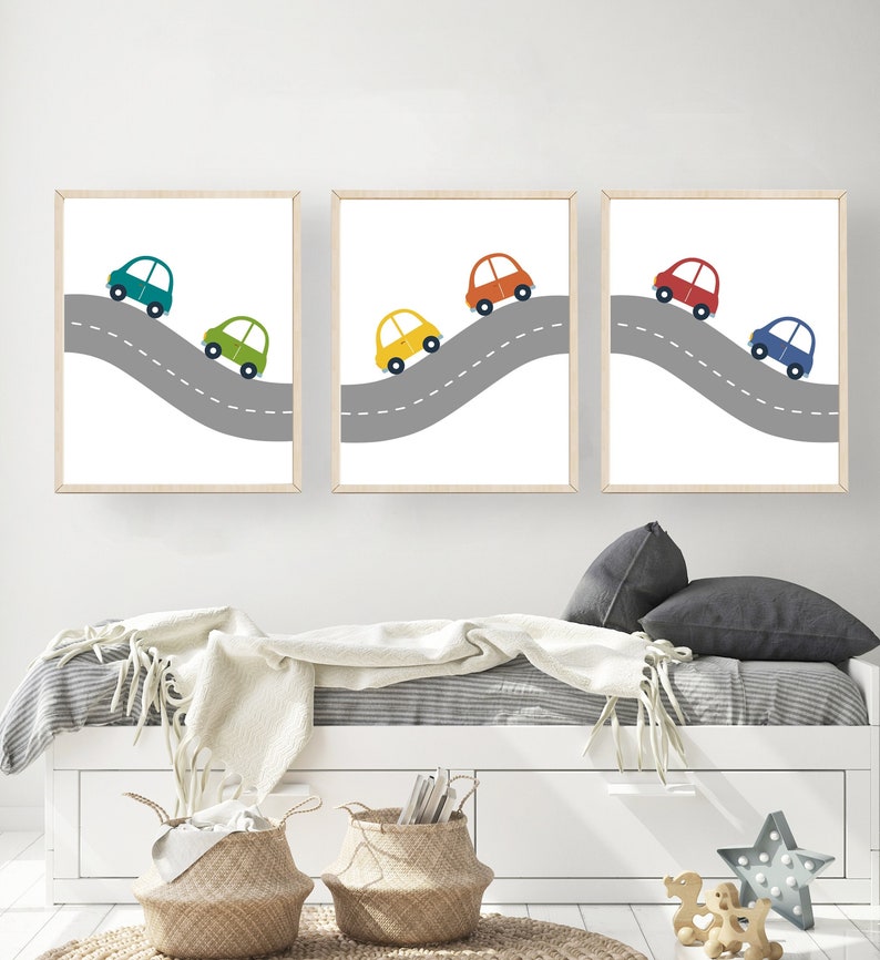 Car printable - Car wall art - Car art print - Boys room decor - Boy nursery art - Baby boy nursery art - Car nursery decor - DIGITAL FILE image 1