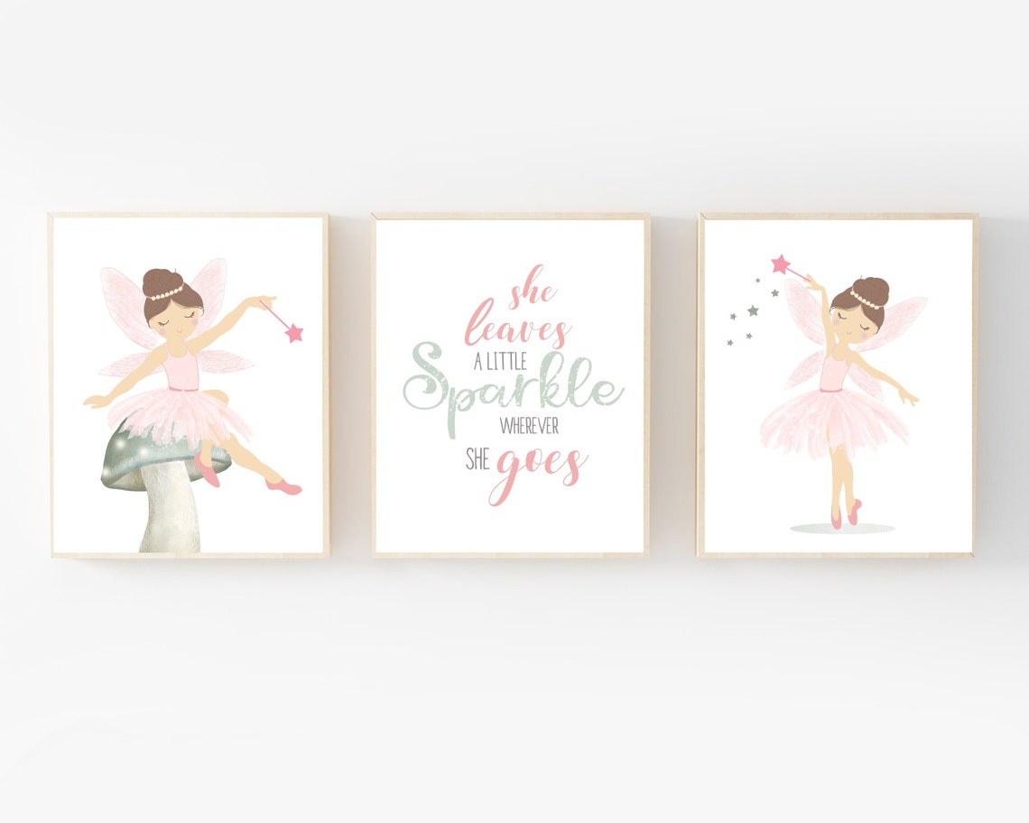 Fairy Nursery Decor - Fairy Wall Art - Pink Girls Room Decor - Fairy ...